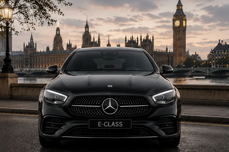 Mercedes-Benz E-Class executive chauffeur vehicle exterior