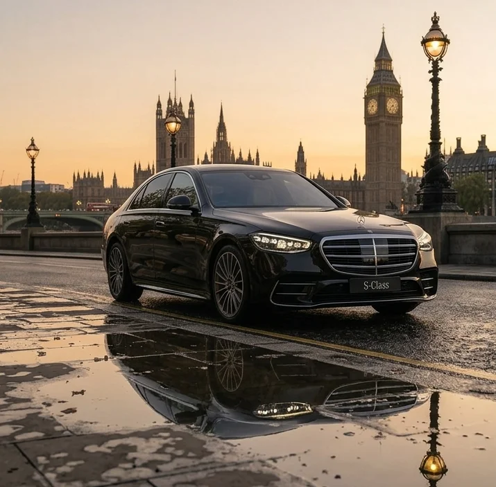 Mercedes-Benz S-Class luxury chauffeur vehicle exterior